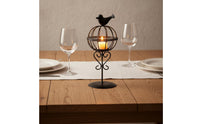 Romantic Atmosphere Birdcage Candle Holder Rustic Charm Vintage Birdcage Lantern Whimsical Design Hollow Iron Candlestick Shabby Chic for Tabletop, Living Room, Patio