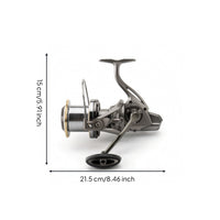Revolving Fishing Reel with Folding Handle Seawater-Resistant Front Drag Revolving Reel Tackle Heavy-Duty Compact for Anglers