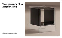 With Wheels Transparent Accent Table Modern Design Transparent Cube Stand Minimalist Aesthetic Bedside Cabinet Multifunctional for Apartment Dwellers, Interior Decorators, Bedroom, Living Room, Small Areas, Office