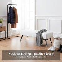 Padded End-of-Bed Bench Modern Design Long Padded Bench Versatile Placement Long-Lasting Construction for Guests, Entryway