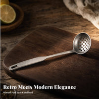 Oval Hanging Hole Perforated Ladle Long Handle Hot Pot Ladle One-Piece Soup Colander Spoon