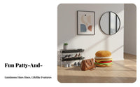 Multi-Functional burger Pouf Creative Design Storage Stool Soft Seat Footstool Portable with carrying strap for Students, Families, Home Decorators, Entryway, Living Room, Bedroom, Playroom