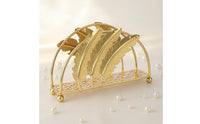 Tissue Holder with Feather Panels Decorative Freestanding Napkin Holder Metal Standing Napkin Dispenser for Living Room