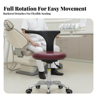Height Adjustable Oral Health Assistant Stool with Armrest 360-Degree Swivel Oral Health Assistant Stool Ergonomic back/arm Support Medical Task Chair effortlessRolling Casters for Dentists, Doctors, Laboratory Technicians, Hospital, Laboratoryoratory