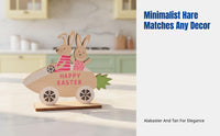 Wooden Bunny Decor, Kids Room Shelf Decoration, Creative Bunny Craft, Modern Minimalist Design, Holiday Gathering Decoration