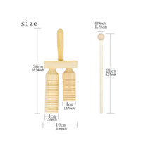 Wood Block with Striker Rhythmic Wood Block with Mallet Rhythm Instrument Natural Guiro Long-Lasting for Children, Classroom
