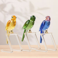Bird Ornament Faceted Bird Figurine Tabletop Decor for Shelf