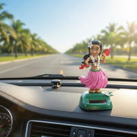 No Batteries Required Solar Dancing Hula Doll Vivid Colors Solar Powered Hula Girl Long-Lasting Hawaiian Girl Bobblehead Stress Relief for Children, Windowsill
