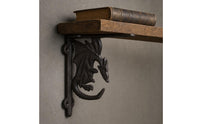 Dragon Shelf Brackets Cast Iron Shelf Bracket with Dragon Antique for Decorators, Homeowners, Living Room, Entryway, Reading Corner