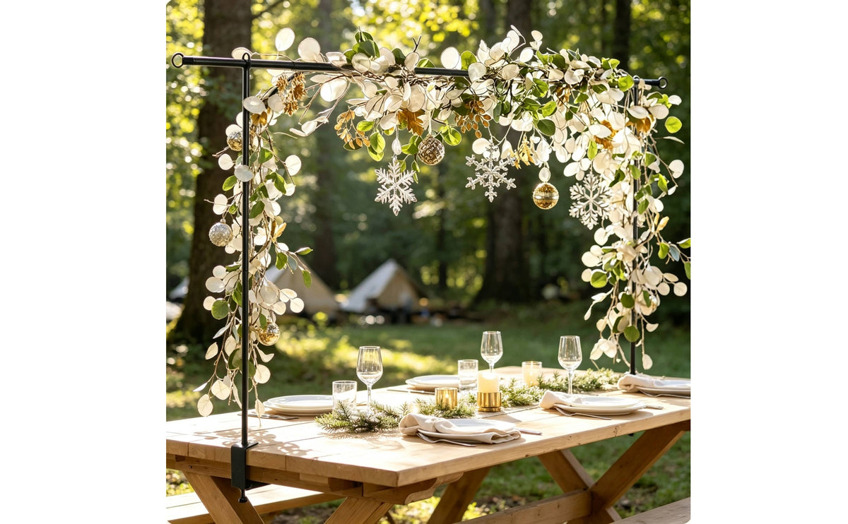 Table Rod Stand Rack with Clamps Sturdy Tabletop Arch Simple to Assemble Assembly Table Hanging Decor Rod for Party Planners, Weddings