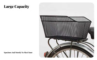 Cycle Rear Basket Multipurpose Rear Bike Basket Rust-Resistant Waterproof Cover Included for Students