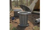 Quickunfold Portable Foldable Toilet Hinged Lid Portable Camping Toilet Ribbed Sidewall Collapsible Potty Compact