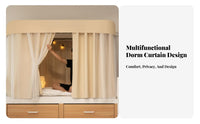 Bunk Bed Curtain Set Blackout Dormitory Supply Dustproof for Students, Teenagers