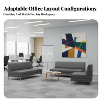 Minimalist Design armrest-freelessless Guest Settee Space-Saving configurable Lounge Chair Comfortable Cushioning Office Sofa long-lasting Construction for Corporate Clients, Business Owners, Facility Managers, Waiting Room, Lobby
