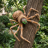 Giant Arachnid with Light-up Eyes Furry Arachnid with Bendable Legs Hairy Decoration for Spooky Houses