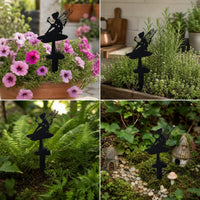 Garden Fairy Metal Silhouette Stakes Outdoor Yard Art Decor
