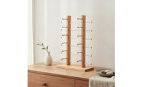 Tabletop Eyeglass Display Rack Freestanding Eyeglass Holder Stand Wooden Eyewear Display with Metal Pegs Countertop for Optical Shops, Collectors, Retail Stores, Dresser