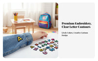 Embroidered Letter Applique Decorative Embroidered A-Z Letters Versatile Colorful Letter Applique for DIY Enthusiast S, Parents, School Uniforms