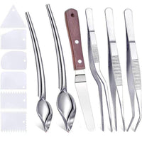 Multi-Use Stainless Steel Plating Tool Spoon Drawing Tool Style Precision Food Tweezers