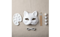 Paintable Cat Mask Lightweight Blank Cat Mask Reusable for Halloween, Festivals
