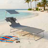 Detachable Pillow Folding Cot Bed Foldable Design Folding Chaise Lounge Breathable Material Portable Sleeping Cot Heavy Duty for Poolside