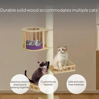 Space Capsule Cat Tree Set, Adjustable Dense Wood DIY