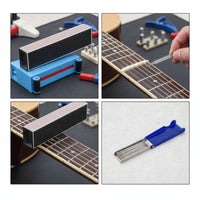 3 Pieces Guitar nut polishing tools Fret Leveling Beams Flatness Fret Leveler Precision-Ground Fretboard Leveling Block for Luthiers