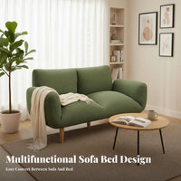 DoubleUse Design Adjustable Sleeper Loveseat Space-Saving Sofa Bed High-Density Foam Filling Convertible Couch Solid Wood Legs for Apartment Dwellers, Students, Homeowners, Living Room, Small Areas, Bedroom, Office
