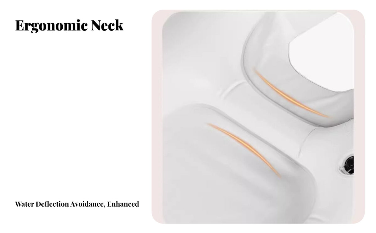 Inflatable Hair Washing Basin Comfortable Neck Support Inflatable Shampoo Basin Easy to Inflate Bedside Hair Washing Sink for Elderly, Bed