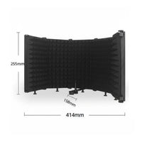 Noise Reduction Audio Capture Device Isolation Cover High-Density Foam Audio Capture Device Reflection Filter Foldable Design for Podcasters