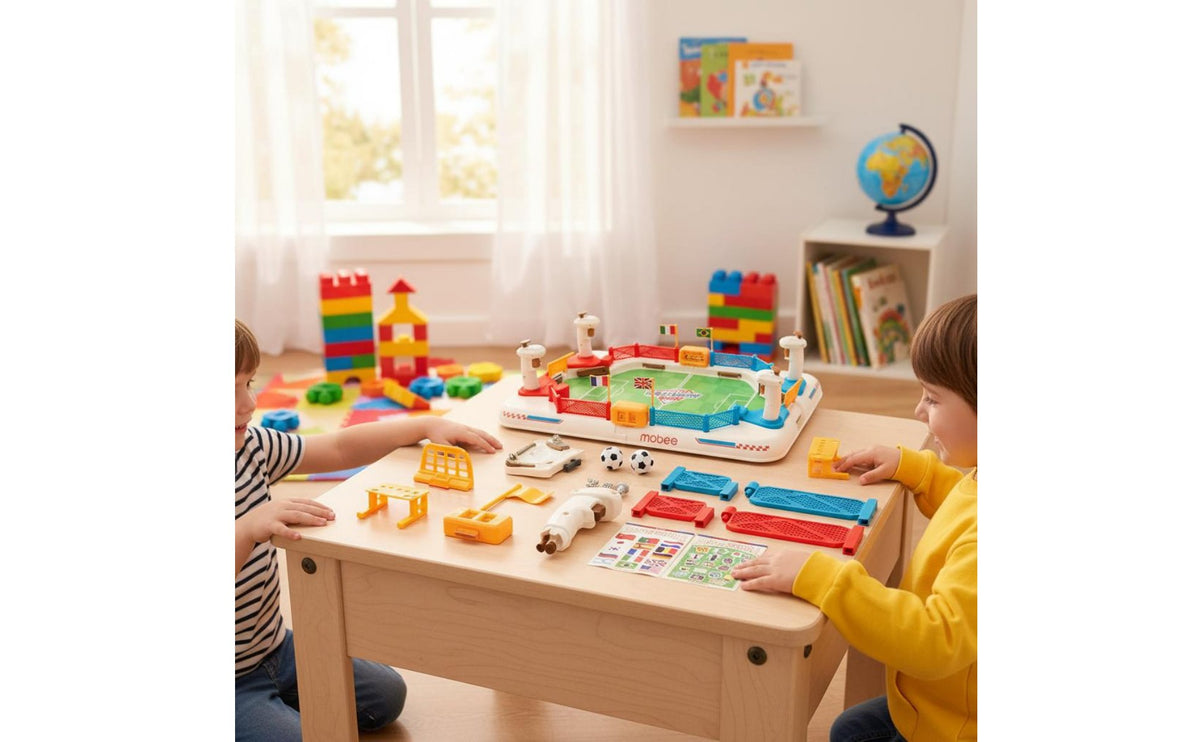 Parent-Child Interaction 2 Player Soccer Board Game Develops Reaction Skills Table Soccer Game Mini Foosball Table for Children, Boys, Girls, Parties