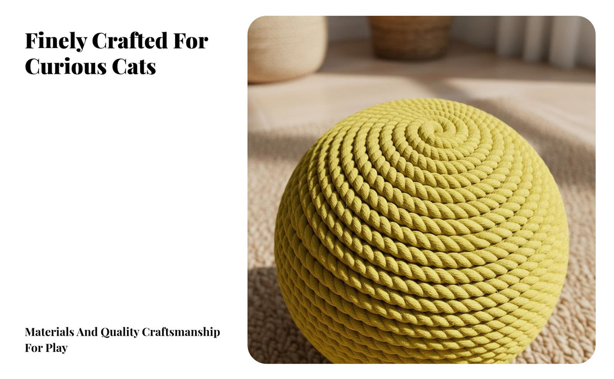Sisal Feline Sphere Bite Resistant Cat Scratching Ball Toy Pet Supply for Indoor Cats, Kittens