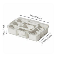 8-Compartment Food Storage Container Transparent Body Divided Serving Tray