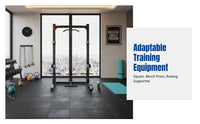 Power Rack, Multi-Function Half Frame, Home Gym Equipment, Leg Press, Bench Press, Shoulder Pulldown, Row, Adjustable, Heavy Duty