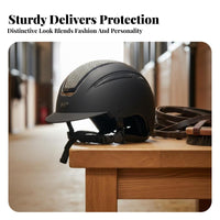 Equestrian Helmet Impact Resistant Horse Riding Helmet Customizable Fit Shielded Headwear for Equestrians, Beginners, Stable