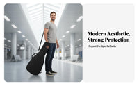 Flight-Approved-Able Acoustic Guitar Case Soft Interior Lining Classical Guitar Carrying Case Thick Padding Instrument Carrier Long-Lasting Construction for Guitarists, Performers, Travel, Touring, Rehearsals, Music Lessons