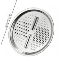 Dual Grating Stainless Steel Grater Lid Polished Finish Round Grater Lid Easy to Use Kitchen Tool Rust-Resistant