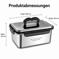 Leak-Proof Lunch Box, Rectangular Lunchbox Made of 304 Material with Handle, Freezer-Safe for Adults, Dark Color