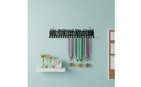 Metal Medal Hanger Rack Easy Installation Wall Mounted Medal Holder Motivational Slogan Athletic Awards Awards Display for Runners, Kids, Living Room