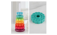 Stackable Rainbow Stacking Stacker Fine-Motor Stacking Toy with Spiral Pole Sensory Disc Stacker BPABPA-Safe for Preschool