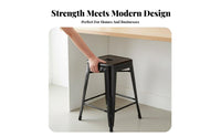 Industrial Aesthetic Backless Square-Seat Stool Minimalist Design Stackable Metal Stool Sturdy Construction Counter Height Chair Easy to Clean for Adults, Business Owners, Homeowners, Cafe, Restaurant, Cafeaesthetic Eatery, Kitchen