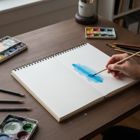 A4 Thickened Kraft Sketchbook with Handle for Art Students and Kids