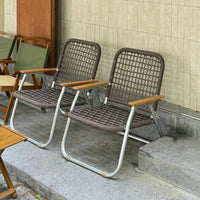 Outdoor Camping Chair: Alloy Folding Chair, Leisure Rattan Chair, Breathable, Ultra-Light, Portable, No Assembly