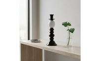 2 Pieces Black and White Candle Stand Minimalist Home Decor Decorative Interior Ornament