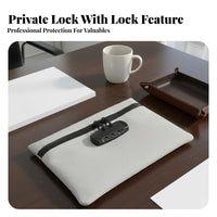 Large Capacity Combination Lock Document Bag Professional Grade A4 Document Security Bag Long-Lasting for Accountants, Travelers, Transport