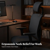 Ergonomic Design Office Chair Headrest Attachment Height Adjustable Clamp-on Headrest Drillno-Drill Installation Neck Support Breathable Mesh for Students, Gamers, Prolonged Sitting, Study Room, Gaming Setup