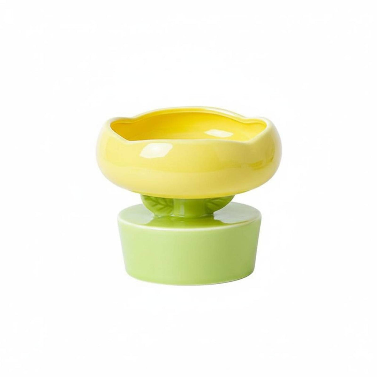 Anti-Tip Ceramic Elevated Pet Dish Large Capacity Ceramic Pet Bowl Stable Elevated Cat Bowl Easy to Clean for Kittens, Small Dogs, Young Dogs