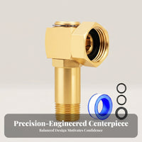 Hex-Shaped Body 3/4 GHT Hose Adapter Sealing Rings Brass Swivel Adapter PTFE Tape Threaded Hose Connector Gold Finish