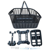 Open-Top Plastic Bike Basket Rectangular Mesh Bike Basket Long-Lasting Lightweight for Grocery Shopping