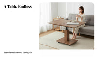 Multi-Functional raiseand-Fold Dining Table Multifunctional Expandable Dining Table Height Adjustable Folding Desk Space-Saving Design for Small Apartment Residents, Families, urban Dwellers, Living Room, Home Office, Kitchen